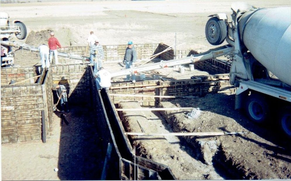 We pour concrete walls